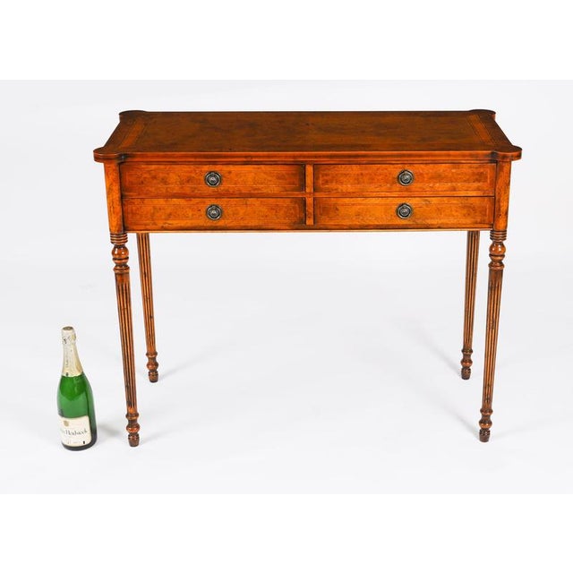 Vintage English Bur Walnut Console Table, 1950s For Sale - Image 18 of 18