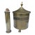 Vintage Footed Pierced Brass Coal Scuttle Bucket and Tall Duck Matchstick Holder For Sale