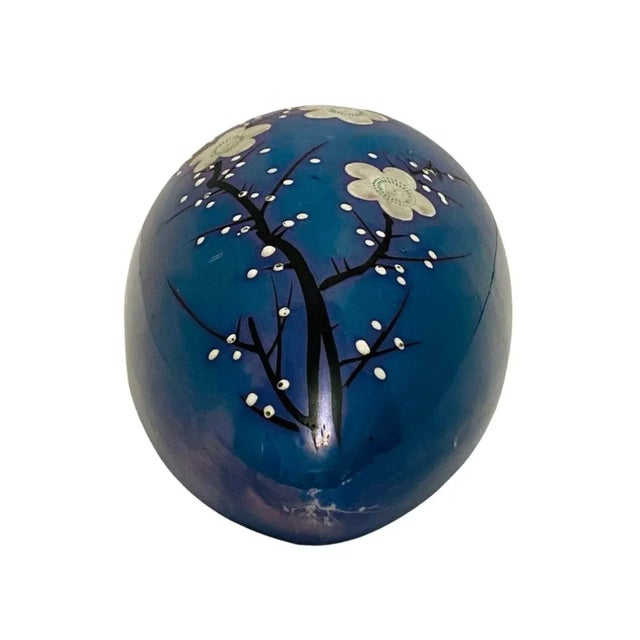 Vintage Blue Lusterware Wall Pocket Vase Made in Japan For Sale - Image 4 of 9