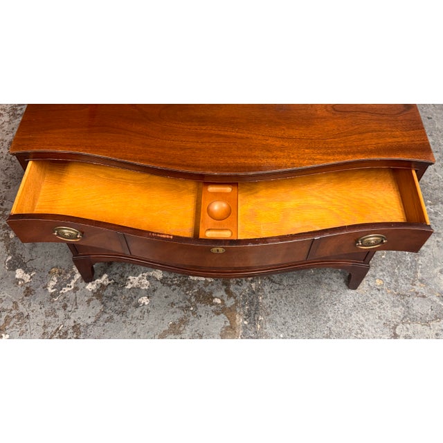 Federal-Style Mahogany Serpentine Three Drawer Dresser, Vintage For Sale - Image 9 of 12