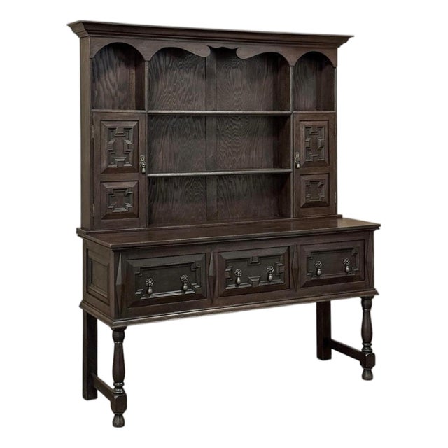 Vintage Welsh Oak Sideboard, Hand-Crafted, British Colonial, Mid-1900s For Sale
