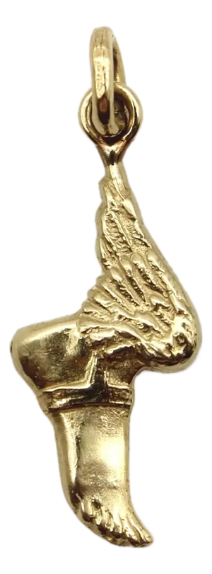 14k Gold Winged Foot Hermes Charm