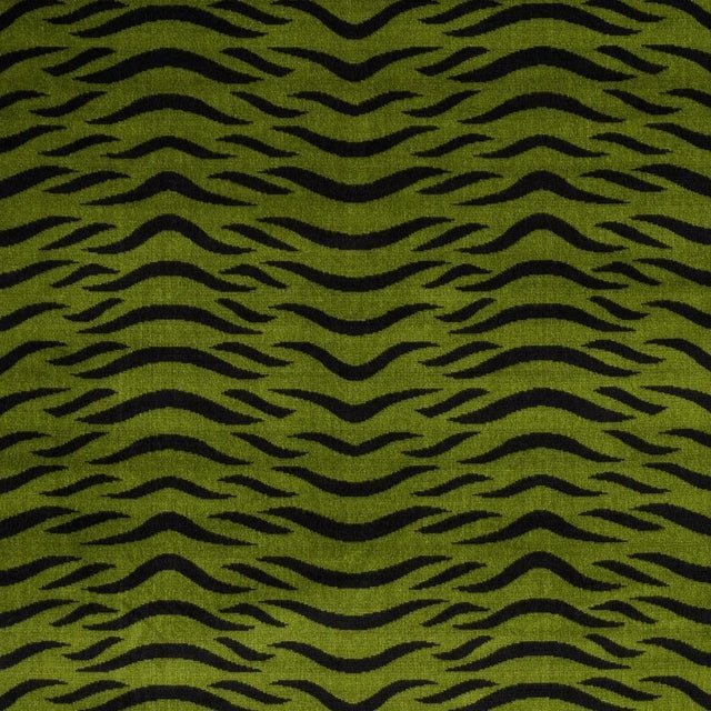 Schumacher Sabi Tiger Velvet Fabric in Jungle For Sale