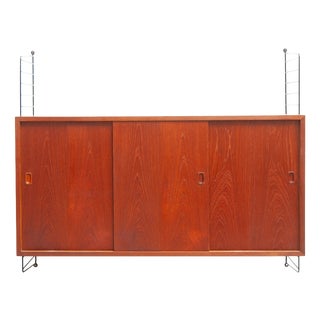 String Wall Sideboard in Teak by Kajsa & Nisse Strinning, 1950s For Sale