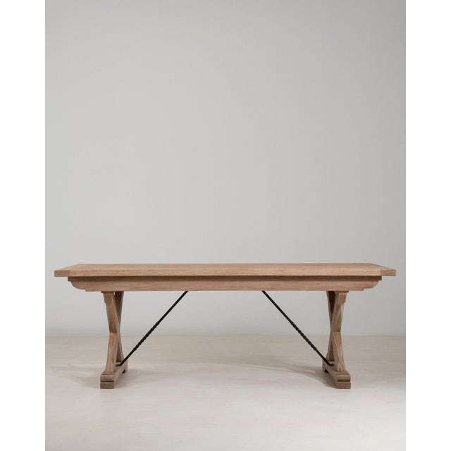 Antique White 19th Century France Antique White Wood Dining Table For Sale - Image 8 of 11