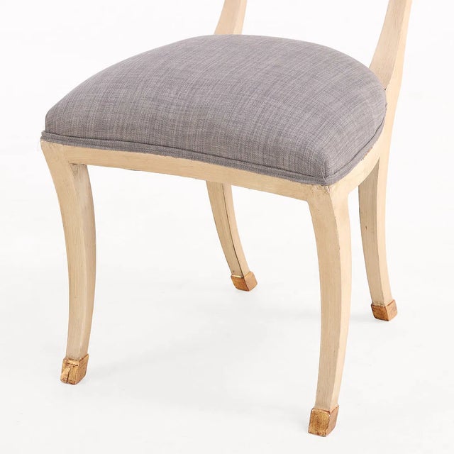 Mid 20th Century Ten Vintage Painted and Gilt Regency Style Dining Chairs, C 1950 For Sale - Image 5 of 6