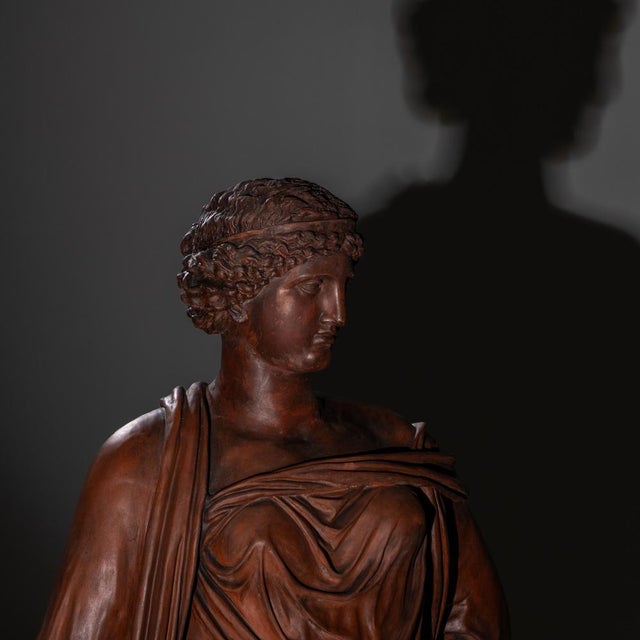 Brown Life-Size Terracotta Statue of Goddess Ceres, Vienna, Late 19th Century For Sale - Image 8 of 14