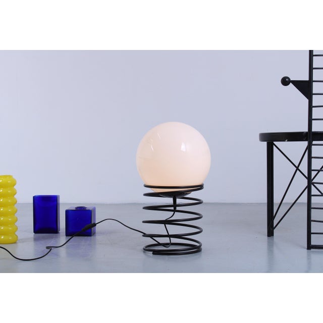 Large Pop Art Glass Globe Spring Table Lamp from Woja Lighting, 1970s For Sale - Image 10 of 14