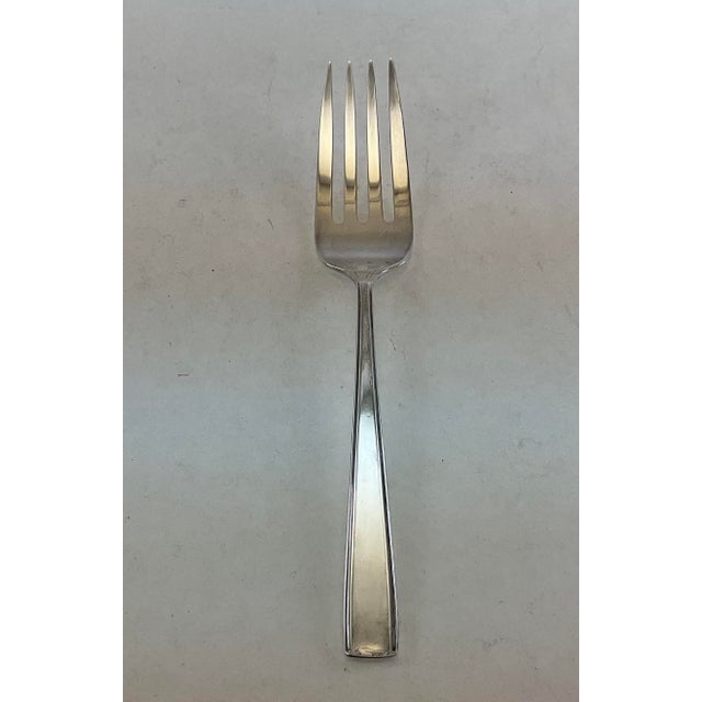 1980s Silver Pair Large Serving Spoon & Fork, Leighton. For Sale - Image 16 of 18