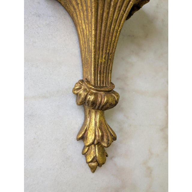 Vintage French Provincial Gilt Wall Shelf Sconce For Sale - Image 4 of 7
