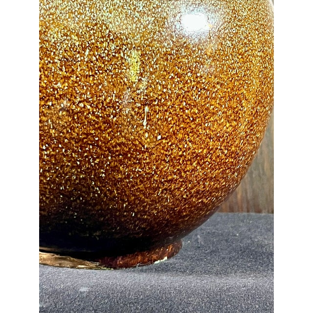 Ceramic Vintage MCM Ceramic Art Vase With Speckled Glaze For Sale - Image 7 of 10