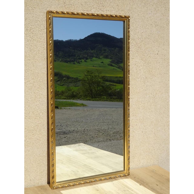 Wood and Gilded Stucco Mirror, 1950s For Sale - Image 6 of 14