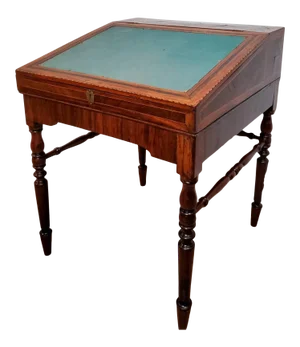 Scarce Antique Slant-Front Mahogany Inlaid Drafting Desk Architect's Table