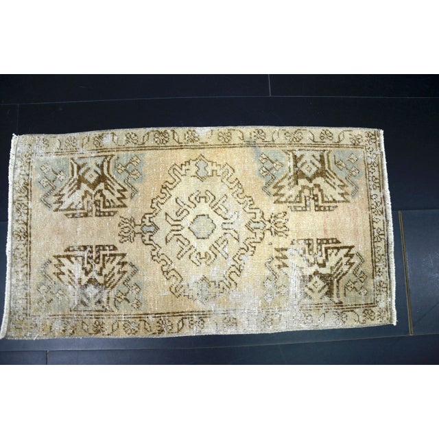 Traditional Diamond Color Turkish Vintage Handmade Rug For Sale - Image 3 of 6