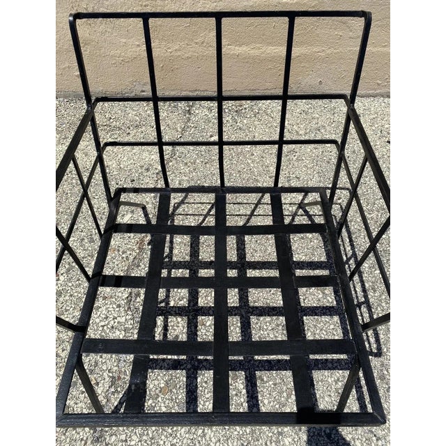 Vintage Mid Century Modern Wrought Iron Arthur Umanoff Style Lounge Chair For Sale - Image 10 of 11