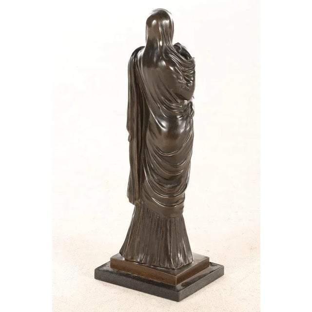 Antique Classical Bronze Statue of a Woman For Sale - Image 4 of 9