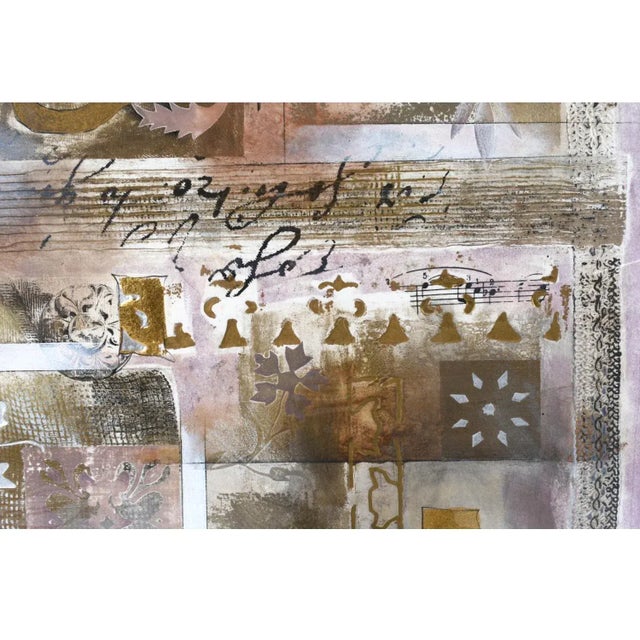 1990s Douglas Rosetta Stone I Large Original Print Lavender With Gold and Silver Leaf For Sale - Image 9 of 10