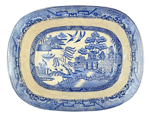 Antique English Blue Willow Bowl, 1810-1830