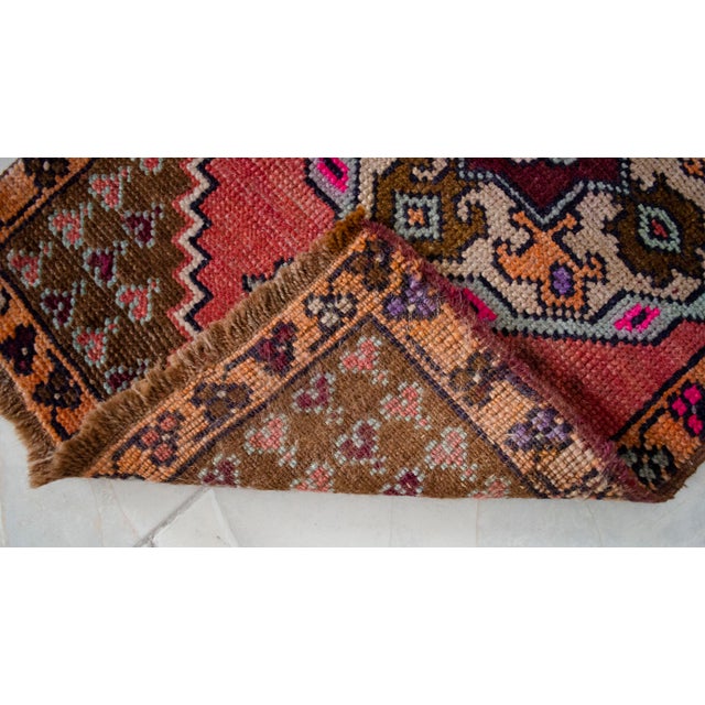 Hand Knotted Small Turkish Rug Organic Wool Mat Small Area Rug Kitchen Decor Doormat - 19'' X 29'' For Sale - Image 15 of 15
