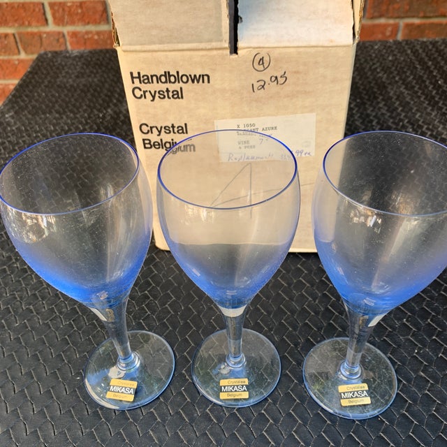 Azure Vintage Mikasa Wine Glasses Set of 3 Chairish