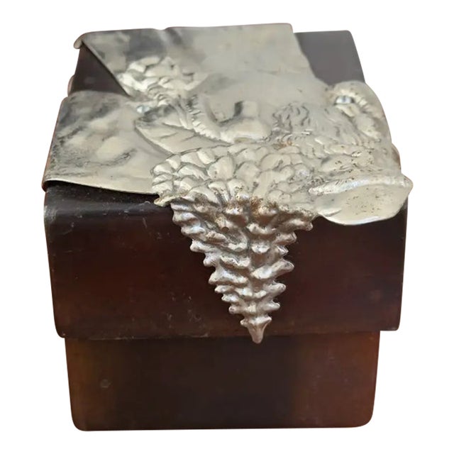 This is a rare collectible vintage Christmas box by Jan Barboglio. The box is iron, the Santa is silver and the interior...