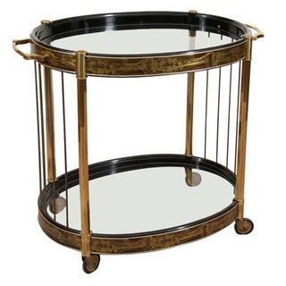 1970's Bernhard Rohne For Mastercraft Bar Cart For Sale