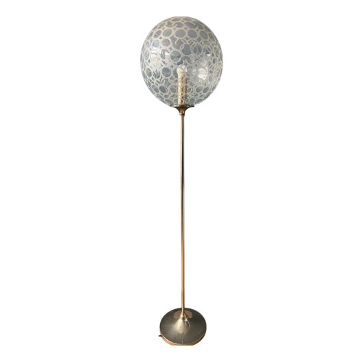 Vintage Glass Floor Lamp by Doria Leuchten For Sale