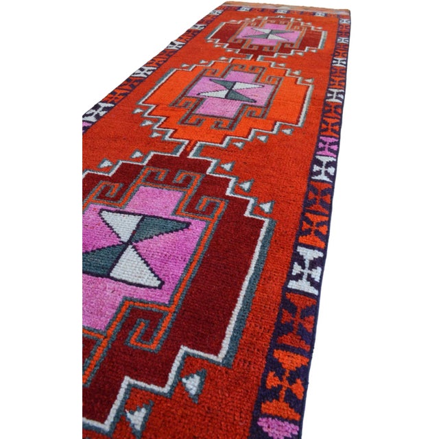 Textile Hand-Knotted Turkish Kurdish Runner For Sale - Image 7 of 11