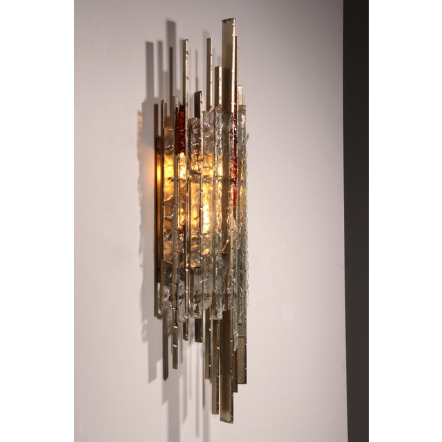 Copper Italian Brutalist Sculptural Wall Lamp attributed to Biancardi & Jordan for Poliarte, 1970s, Set of 3 For Sale - Image 8 of 11