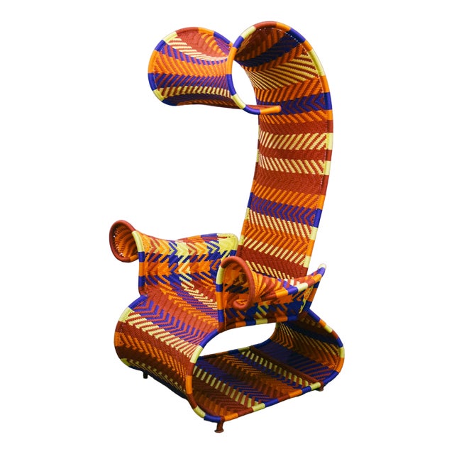 Afrika Throne in Metal and Woven Polyethylene, 2000s For Sale