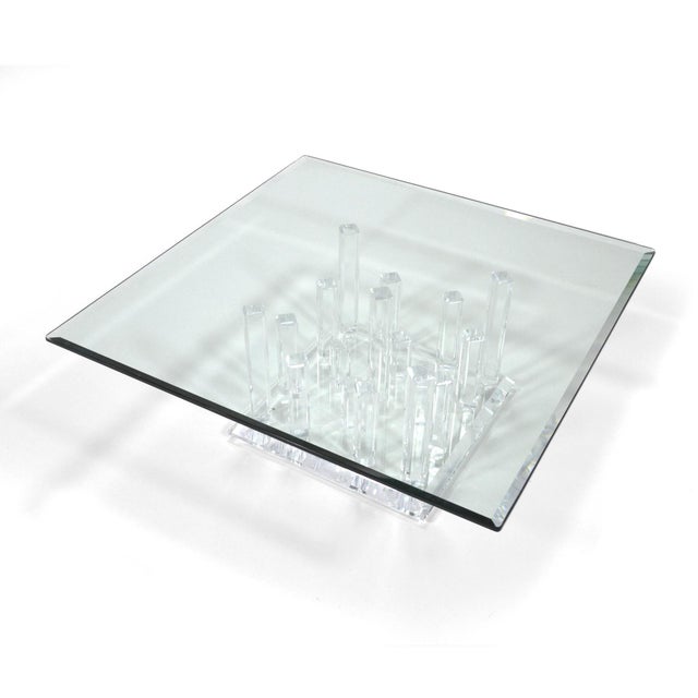 Hollywood Regency Lucite "Cityscape" Coffee Table For Sale - Image 3 of 6