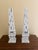 Late 20th Century Pair of Distressed White Wooden Obelisks With Architectural Form For Sale - Image 4 of 7