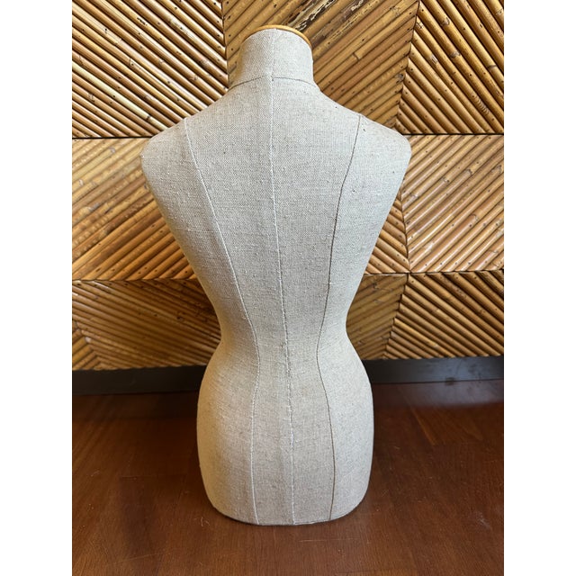Vintage French Tabletop Linen Female Form Sculpture For Sale - Image 4 of 13