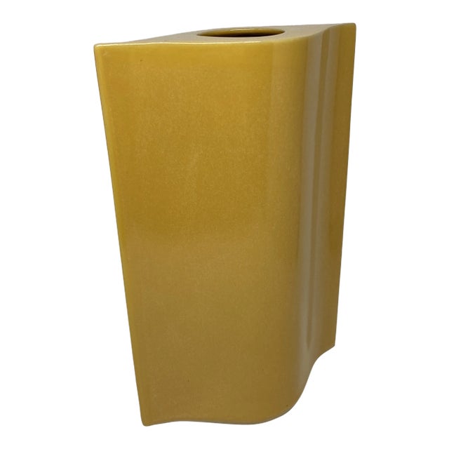 Vintage Amber Yellow Mikasa La Ronde Moselle Vase For Sale