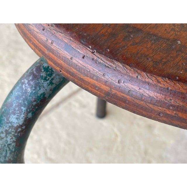 1950s Vintage Tripod Stool in the style of Jean Prouvé, 1940s For Sale - Image 5 of 18