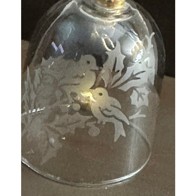 Vintage Late 20th Century Floral & Bird Gold Plated Bells- Set of 2 For Sale - Image 9 of 9