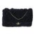 Navy Shearling Quilted Lambskin Medium Flap Bag For Sale