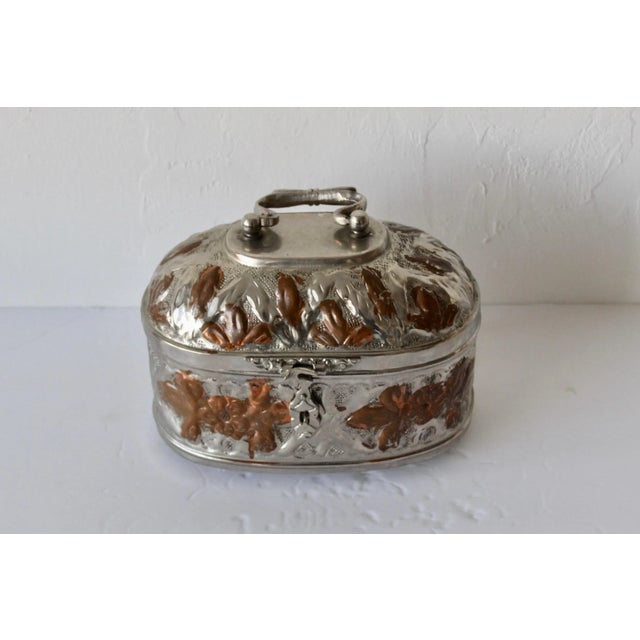 Vintage Turkish Metalwork Anton Handbag With Built In Handle Footed, handcrafted, lockable, very good condition