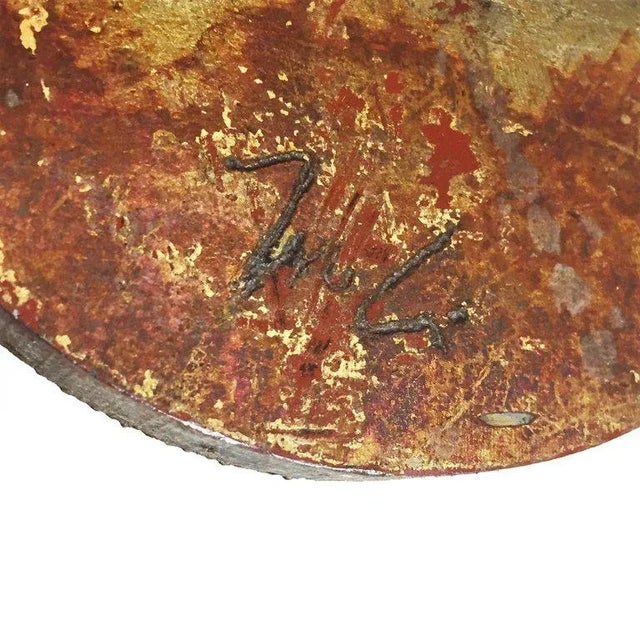 Metal Contemporary Anodized and Gold Painted Iron Sculpture For Sale - Image 7 of 8