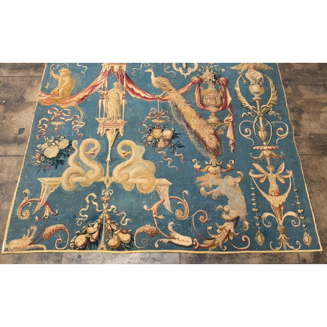 18th Century French Tapestry 5'6'' X 5'6'' For Sale - Image 4 of 7