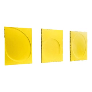 Wall Tiles in Yellow Wty#02 Sculptural Object by Caspi Ceramics Nl For Sale