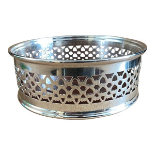 Vintage Silverplate Wine Coaster For Sale