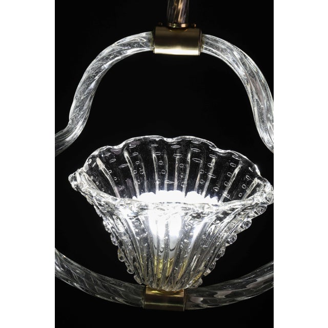 1940s Charming Ercole Barovier Art Deco Chandelier, "Bullicante" Glass Murano For Sale - Image 17 of 17