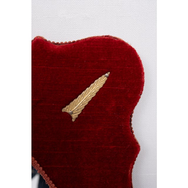 Vintage Hall Set in Red Velvet, 1960s, Set of 7 For Sale - Image 12 of 13