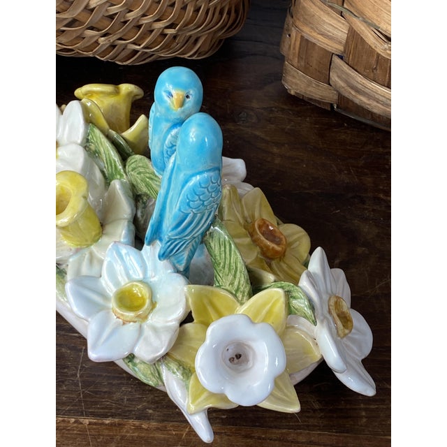 Ceramic Earthenware Centerpiece and Two Candlesticks, 1950s, Set of 3 For Sale - Image 7 of 18