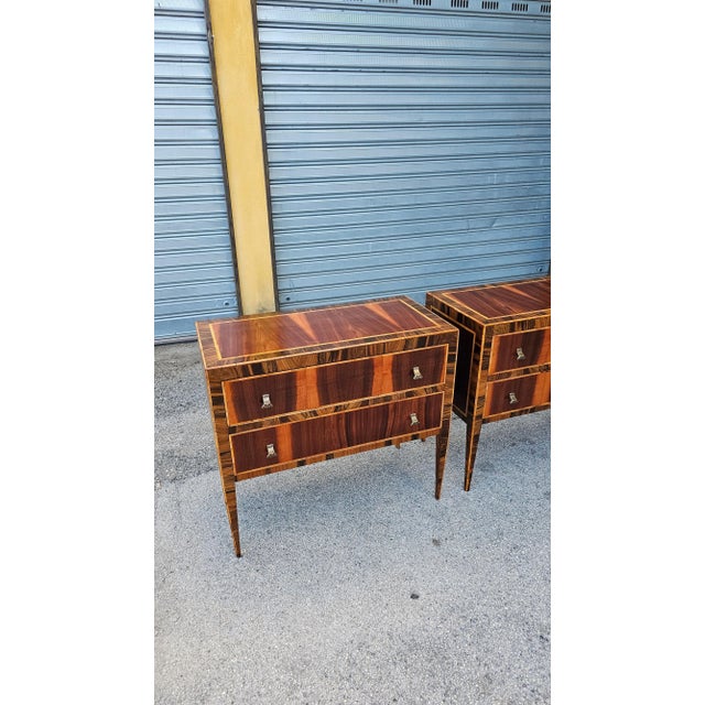 Inlaid Wooden Bedside Tables, 1970s, Set of 2 For Sale - Image 12 of 16