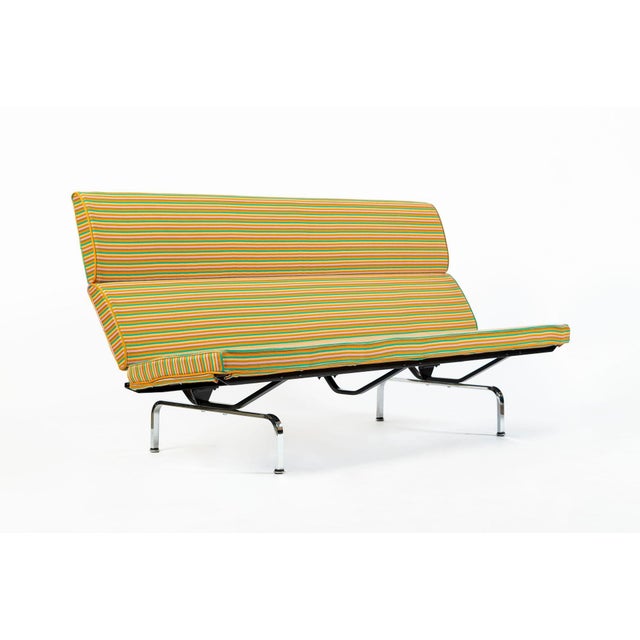 Eames Sofa Compact for Herman Miller, Alexander Girard Maharam Striped Fabric, 2 Available For Sale - Image 9 of 17