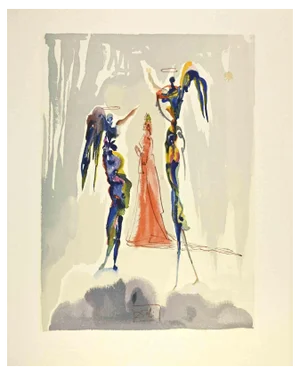 Salvador Dali, The Angelus of the Empyrean, Woodcut, 1963