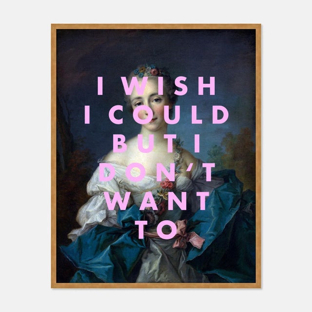 Contemporary I Wish I Could by Lara Fowler in Gold Framed Paper, Small Art Print For Sale - Image 3 of 3