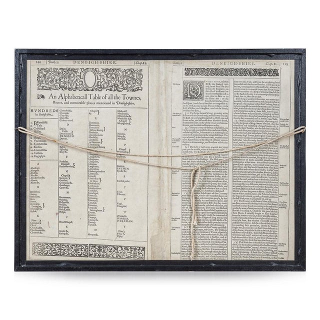 Antique early 17th Century British very rare and original John Speed, hand coloured map of Denbighshire, dated 1610, by...